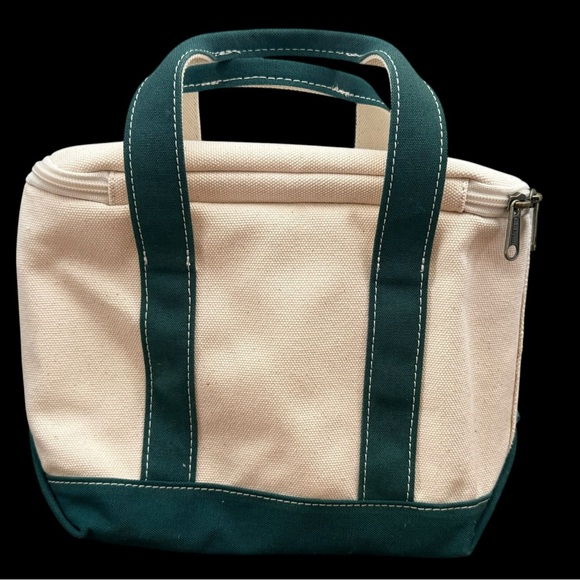 Vintage 90s L.L. Bean Boat and Tote Lunch Insulated Cooler Bag Green Handles EUC - Picture 6 of 10